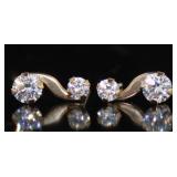 10kt Gold Brilliant CZ Journey Earrings