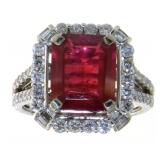 14kt Gold 5.56 ct Ruby & Diamond Ring