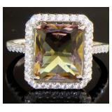 Emerald Cut Sultanite Color Change Ring