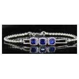 Cushion Cut 3.00 ct Sapphire Bolo Bracelet