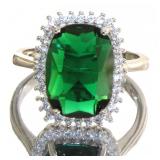 Cushion Cut 6.45 ct Emerald Dinner Ring