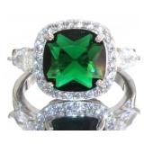 Cushion Cut 3.66 ct Emerald Deisgner Ring