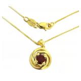 Round Natural Garnet Necklace