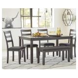 Ashley D383-325  Brisbon Table + 4 Chairs & Bench