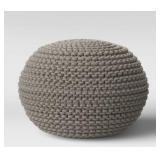 Chunky Gray Pouf