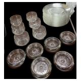 (12) Crystal Dessert Plates, (6) Bowls & (6)