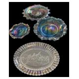 Bicentennial Platter & (3) Carnival Plates-All