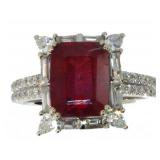 14kt Gold 5.19 ct Ruby & Diamond Ring