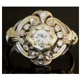18kt Gold Antique Diamond Estate Ring
