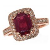14k Gold 2.86 ct Ruby & Diamond Ring