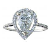 14kt Gold 1.76 ct Pear Cut Lab Diamond Ring