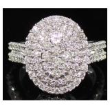 14kt Gold 1.50 ct Diamond Oval Cocktail Ring