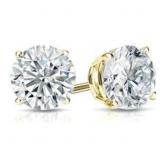 14kt Gold Round 2.00 ct Lab Diamond Stud Earrings