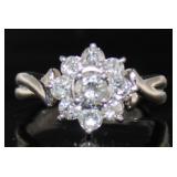 Platlinum 3/4 ct Diamond Snowflake Ring