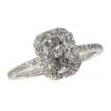 14k Gold 1.55 ct VS1 Radiant Cut Lab Diamond Ring