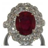 14k Gold 8.21 ct Ruby & Diamond Ring
