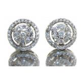 10kt Gold 1/2 ct Halo Diamond Earrings