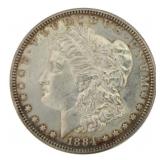 1884 Philadelphia AU Morgan Silver Dollar