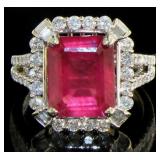 14kt Gold 5.91 ct Ruby & Diamond Ring