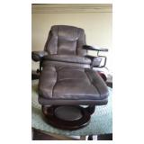 Camel Pushback Recliner and Ottoman