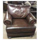 $2380 Bernhardt Leather Straight Back Chair