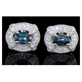 Oval 2.00 ct London Blue Topaz Stud Earrings