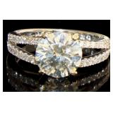 14kt Gold 2.65 ct Brilliant VS Lab Diamond Ring