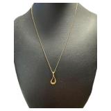Tiffany & Co. 18K Gold Open Tear Peretti Necklace