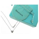 Tiffany & Co. Platinum Diamond Heart Necklace