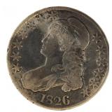 1826 Cappped Bust Silver Half Dollar *KEY