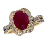 14k Gold 2.74 ct Ruby & Diamond Ring