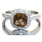 Cushion Cut 2.12 ct Zultnite Color Change Ring