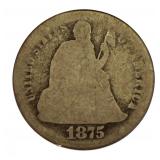 1875 Carson City Seated Liberty Silver Dime