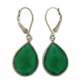 Natural 11.50 ct Green Amethyst Pear Earrings