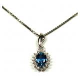 Platinum 1.48 ct Sapphire & Diamond Necklace