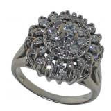 14kt Gold Antique 1.00 ct Diamond Dinner Ring