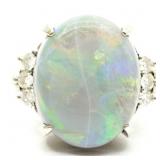 14kt Gold Natural 4.12 ct Opal & Diamond Ring