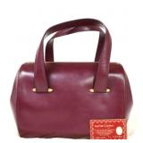 CARTIER LEATHER BORDEAUX GOLD PLATED HANDBAG