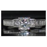 14kt Gold Radiant Cut 2.00 ct Diamond Bridal Set