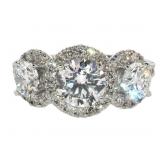 14k Gold Brilliant 2.71 ct VS Lab Diamond Ring