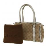 GUCCI Brown & Gold Abbey Line Handbag