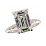 14k Gold 4.04 ct Emerald Cut Lab Diamond Ring