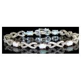 8.50 ct Opal & White Sapphire Infinity Bracelet