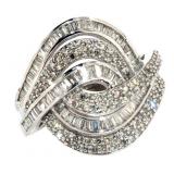10k Gold 1.00 ct Diamond Wave Dinner Ring