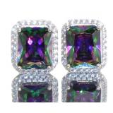 Radiant Cut 7.35 ct Mystic Topaz Earrings