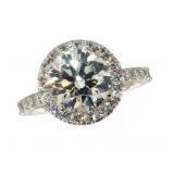 14k Gold Brilliant 3.68 ct VS Lab Diamond Ring