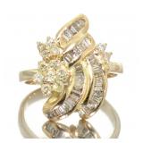 14kt Gold 1.00 ct Diamond Cluster Ring