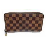 LOUIS VUITTON BROWN DAMIER ZIPPY WALLET