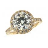 14k Gold Brilliant 3.69 ct VS Lab Diamond Ring
