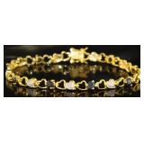 Genuine Sapphire & Diamond Accented Bracelet